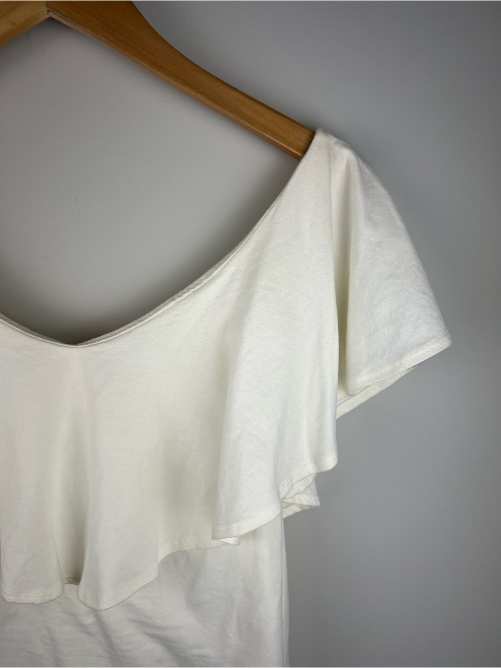 Free People Cream Off-Shoulder Ruffle Top - Picture 10 of 10
